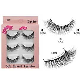 3 Pairs 3D Mink Lashes G3 Series Makeup Natural False Eyelashes Long Eyelash Extensions Fake Eyelashes [Matsudaya] (G307)