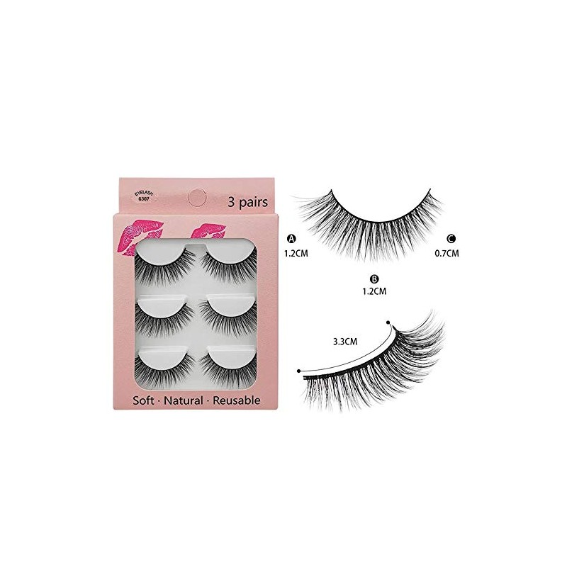 3 Pairs 3D Mink Lashes G3 Series Makeup Natural False