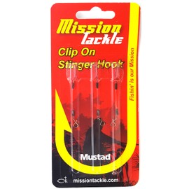 Mission Tackle Stinger Hooks Size 10 Bronze or Red Treble (2 Inch Clip On Red)