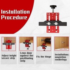 Adjustable Cabinet Door Installation Positioner, Versatile Aluminum Alloy Cabinet Hardware Jig, Installation Tool Compatible for Most Cabinet Doors