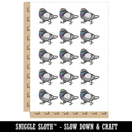 Strutting Common Rock Pigeon Bird Temporary Tattoo Water Resistant Fake Body Art Set Collection - 15 2" Tattoos (1 Sheet)