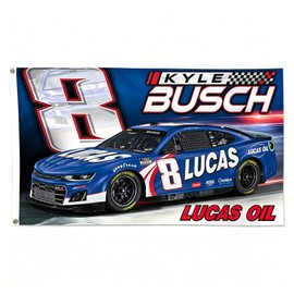 ENMOON Kyle Busch #8 Racing Flag 3x5 Ft 150D Polyester Flag with Brass Grommets for Garage, Man Cave, Outdoor Decor