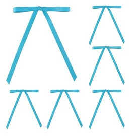 Meseey 50 Pcs 5 x 7 Inch Turquoise Blue Grosgrain Ribbon Bows with Twist Tie Gift Bows for Gift Wrapping, Crafts, Parties (Turquoise Blue,Width of 3/8")