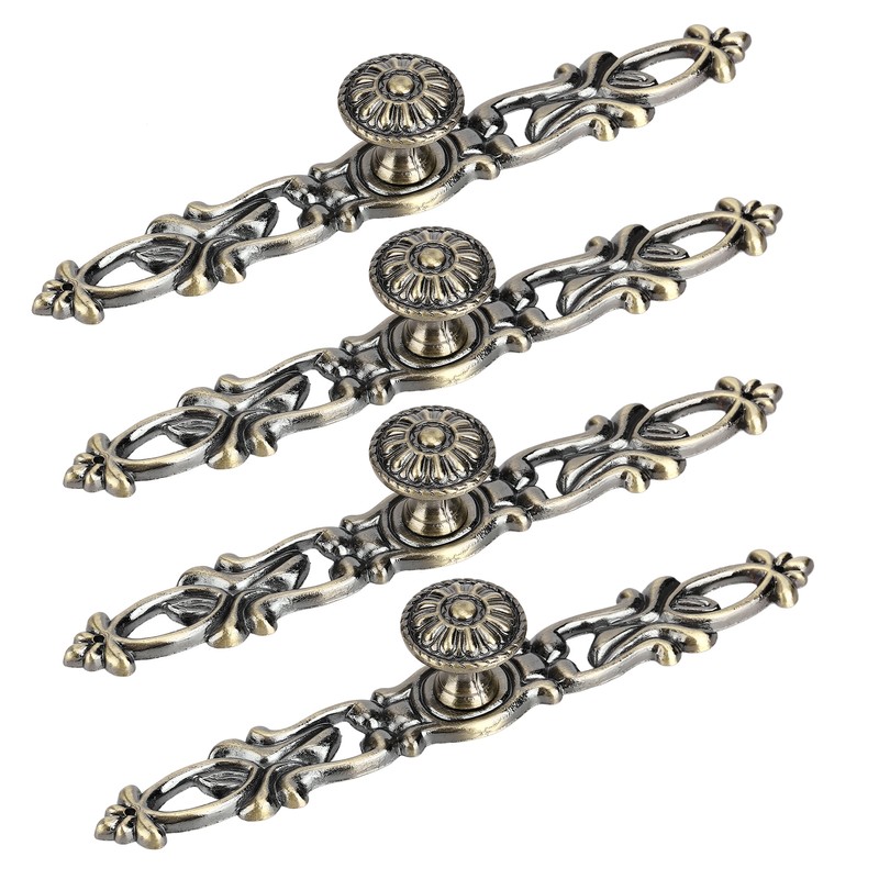 4 Sets Bronze Round Handles Cabinet Single Hole Pulls Furniture
