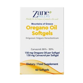 Zane VITALe Zane | 130 mg Carvacrol - 150 mg Oregano Oil per Softgel. World Highest Concentration Oregano Oil Capsule. Softgel Contains 30% Greek Essential Oil of Oregano. 60 Softgels.