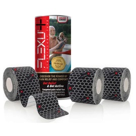 FlexU + Kinesiology Tape for Seniors, Specially Designed for Sensitive Skin to Relieve Pain Caused by Arthritis, Bursitis and Fibromyalgia (Mild Formula)