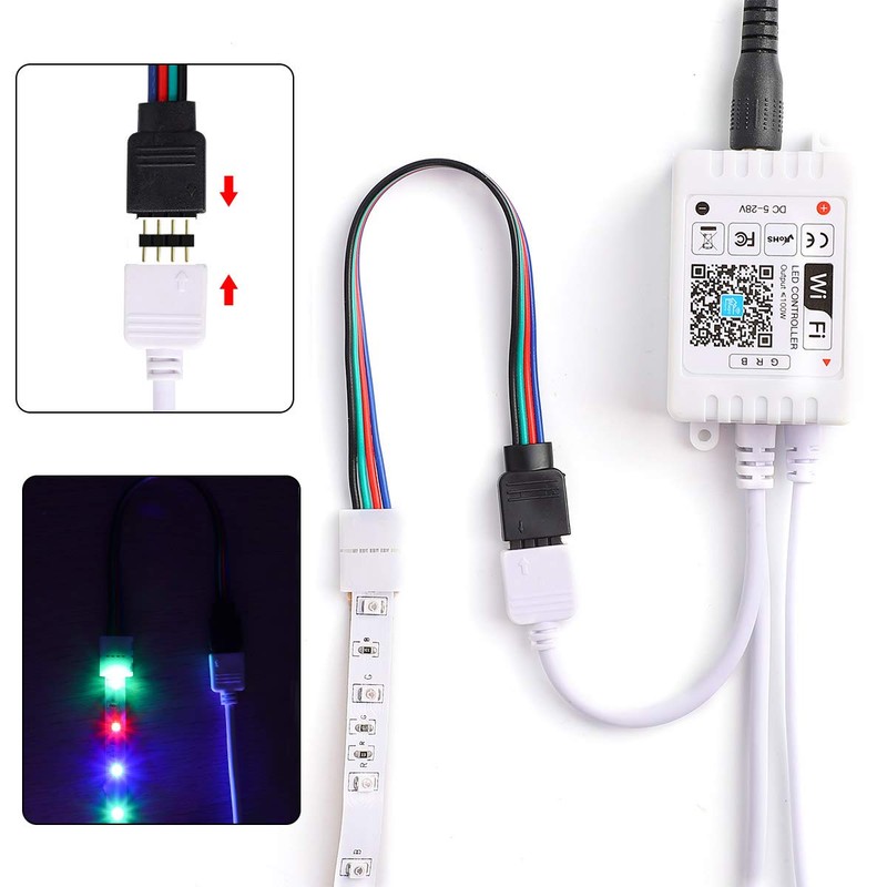 SUPERNIGHT 3528 2835 4 Pin 8mm LED Strip Connector, RGB