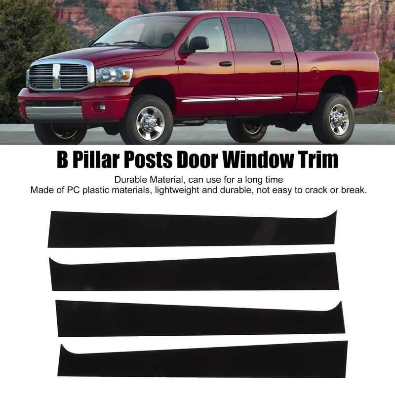 4pcs Black Pillar Posts Door Trim B Pillar Posts Door