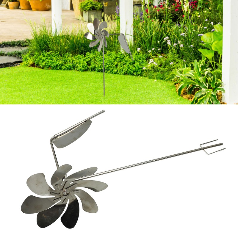 Metal Windmill 360 Degree Rotation Rustproof Waterproof Decorative Stake Wind