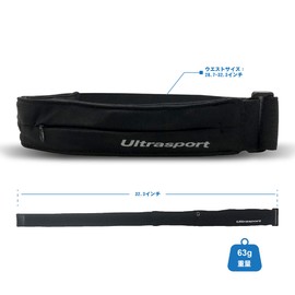 Ultra Sports Waist Pouch, Unisex, Waterproof, Reflector, Black