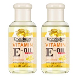 Vitamin E Skin Oil,2PCS Anti Aging Face Oil and Serum,Body Moisturizer,Face Massage Oil,Vitamin E Body Oil,Anti Acne & Relieve Itchy Skin,Hydrating Body Oil Moisturiser- Face & Body & Hair -75ML*2