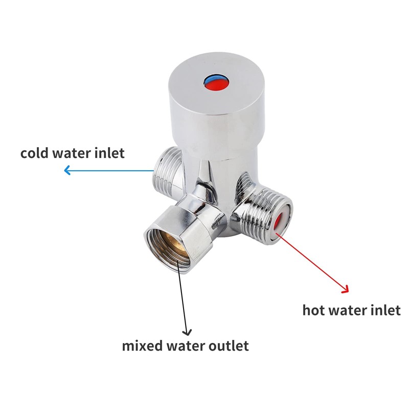 Thermostatic Mixing Valve, G1/2 Hot and Cold Water Temperature Control