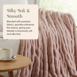 Springtree Home Springtree Home Pink Micro Plush Throw Blanket | 50" x 60" | Ultra Plush Faux Fur | Perfect for Couch & Gifting
