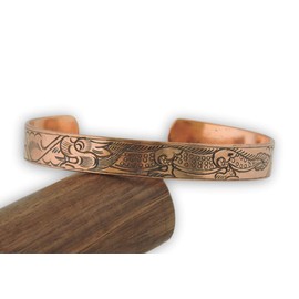 Tibetan Hand Crafted Copper Bracelet From Nepal (Style 5)