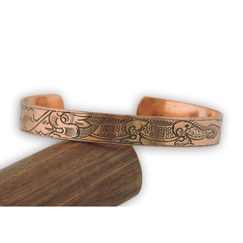 Tibetan Hand Crafted Copper Bracelet From Nepal (Style 5)