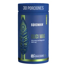 Birdman Glicinato De Magnesio 400 Mg 30 Porciones 120 Cáps                                                                                            