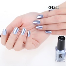 IMGDD Blue Metallic Mirror Nail Polish Effect, Long-Lasting Quick Dry Nail Lacquers, Shiny DIY Nail Polish (13#, 6ml)