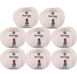Kartopu Amigurumi and Baby Cotton Knitting Rope,Specially Produced for Amigurumi Lovers,(8Pack) Skein(Ball) 1.76 Oz (50g) (Cream 011)