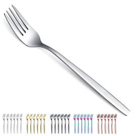 Dinner Forks 6 Pieces, Kyraton Stainless Steel 19.5cm Table Forks Cutlery Forks Set, Silverware Set, Dishwasher Safe.