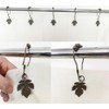 Leaf Shower Curtain Hooks for Bathroom - Rustproof Stainless Steel