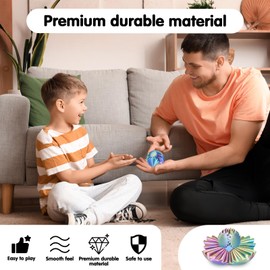 Gear Ball 3D Printed Spin Ball or Cube Fidget Toy,Gear Sphere Fidget Toy,Fidget Ball Gear Toy for Stress and Anxiety Relief, Stress Ball GearSphere Desk Toy for Adults (Blue Green Purple, 2.3 Inch)