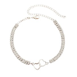 meberg Karma NH10751462 Fußkettchen Herz Silber Legierung Fusskette Strandschmuck Fußschmuck Acceossire Damenfußkette (Gold)