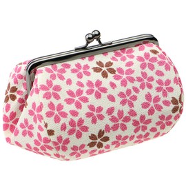 watona Crepe Cosmetic Pouch, Width 4.7 - 6.3 inches (12 - 16 cm), Small, 4 inches (16 cm), Princess Sakura, Pink