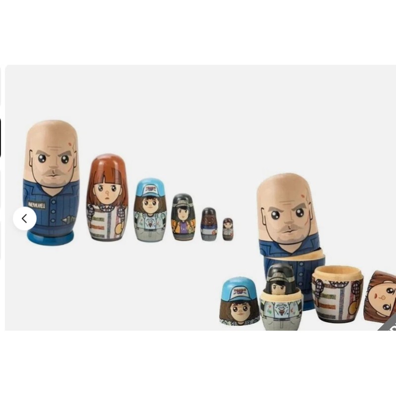 deal 2022 Stranger Things Nestables Wooden Nesting Dolls (6 Dolls