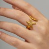 TACBSP Shell Starfish Ring for Women Opening Seashell Ring Adjustable