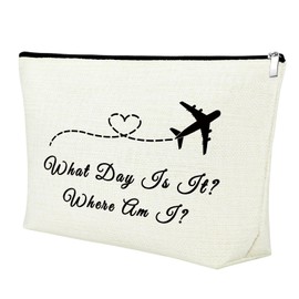 Flight Attendant Gifts Makeup Bag Stewardess Gift Thank You Gifts for Coworkers Cosmetic Bag Birthday Gift Bag for Women Friendship Graduation Gifts for Her Travel Pouch Aviation Gifts for Women