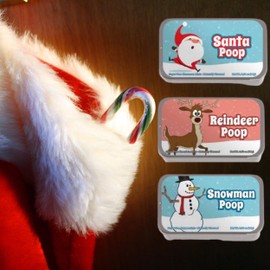 Christmas Poop Mints - Christmas Novelty Candy Mint Tins Gag Gifts (Set Of 3) Funny Christmas Stocking Stuffers Idea For Adults, Teens, Kids