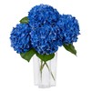 DuHouse 3Pcs Hydrangea Artificial Flowers,Latex Real Touch Hydrangeas with Long