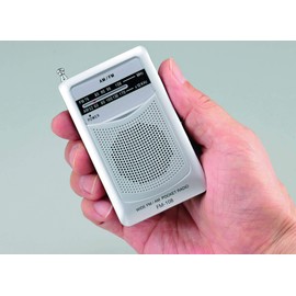Kakusee FM-108 Radio, Gray, 2.1 x 0.8 x 3.7 inches (5.3 x 2.0 x 9.4 cm), Equipped with Wide FM Function, Pocket Radio