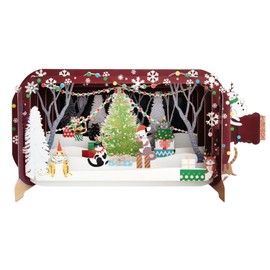 Message in A Bottle Festive Xmas Cats Pop Up Christmas Greeting Card XMIB103