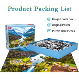 Puzzle 1000 Pieces, Puzzle for Adults, Puzzle Colourful Tile Game - Geiranger Fjord Norway, 1000 Puzzle Home Decoration Puzzle, Adult Puzzle