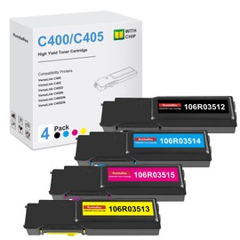 VersaLink C400 C405 Toner Cartridges 4-Color Set High Capacity 106R03512 106R03513 106R03514 106R03515 Toner Replacement for Xerox VersaLink C400 C405 C400D C400DN C405DN C405N Printer Ink