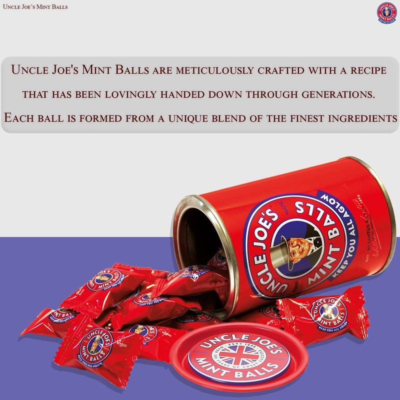 Uncle Joe's Mint Balls in a Tin 120g (Pack of