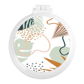 Mengduxd Mini Hairbrush, Collapsible Pocket Hairbrush with Mirror, Portable Hairbrush, Women Travel Small Hairbrush.Autumn Leaves