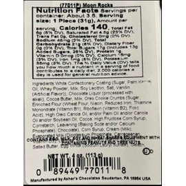 Asher's Chocolate Moon Rocks, Dark Chocolate Mixed with Caramel & Marshmallow, White Confectionery and Cookie Crumbs, Amazing Flavor, Small Batches of Kosher Chocolate, Family Owned Since 1892 (8.6oz)