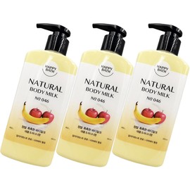 Happy Bath Really Moist Body Milk 400g x 3 Apple Banana Scented Body Lotion for the Whole Family / 해피바스 정말 촉촉한 바디밀크400g x3개 애플바나나향 온가족 바디로션
