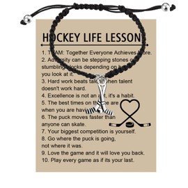 KUIYAI Hockey Bracelet Hockey Gift Ice Hockey Jewelry Hockey Fan Gift Hockey Player Gift for Daughter Son (hockey life lesson)