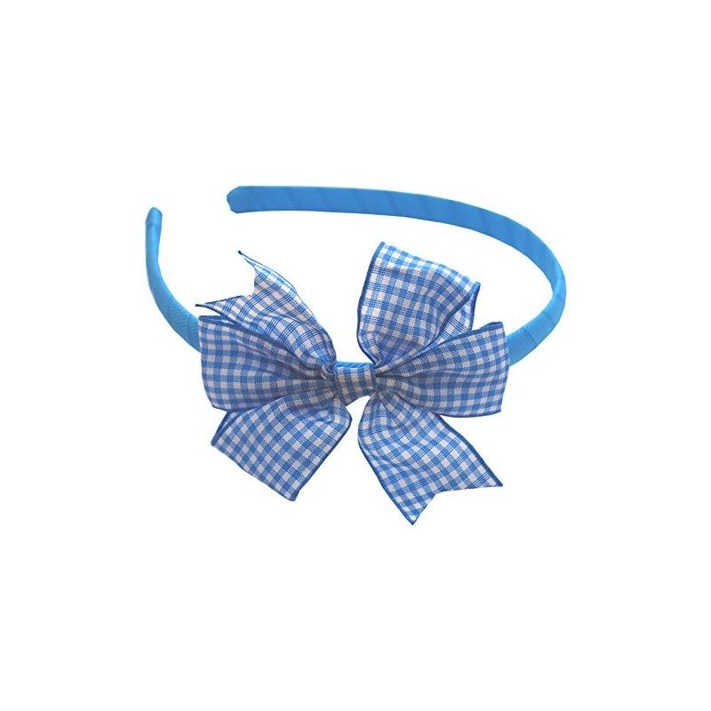 Hair Band Alice Head Band with Gingham Flat Bow School