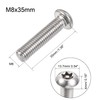 sourcing map M8x35mm Torx Security Machine Screw, 20pcs Pan Head
