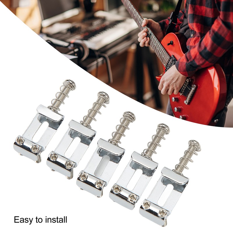 60Pcs Guitar Bridge Saddles Tuning Stability Silver No Burrs Easy