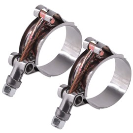 Glarks 2Pcs 38-43mm Stainless Steel T-Bolt Hose Clamps Turbo Intake Soft Hose Intercooler Clamps