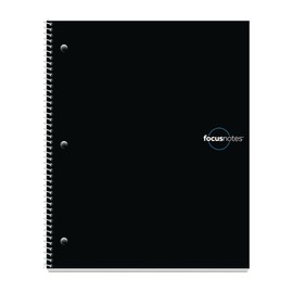 Oxford FocusNotes Note Taking System 1-Subject Notebook, 11 x 9 Inches, White, 100 Sheets (90223) - Black