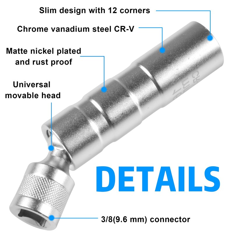 Forhome Spark Plug Wrench 14 mm and 16 mm, Spark