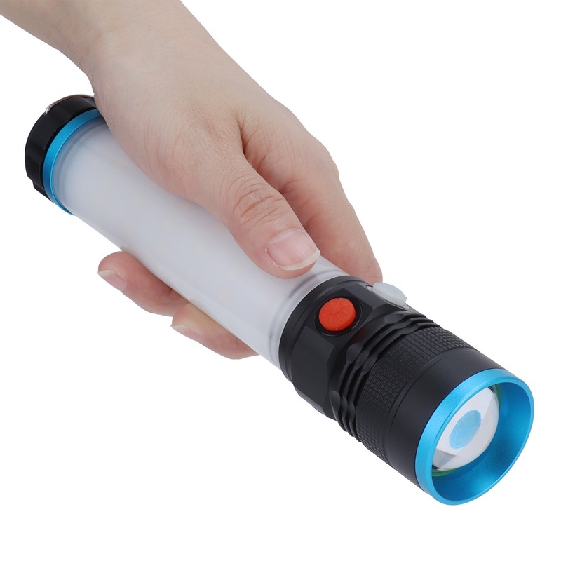 Emergency Light Multifunction Flashlight 8 Lighting Modes Alarm Sound Hook