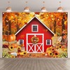 YCUCUEI 7x5ft Fall Red Barn Backdrop Autumn Forest Maple Leaves