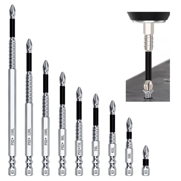 9 pcs High Magnetic Screwdriver Drill Bit Set Strong Anti-Slip